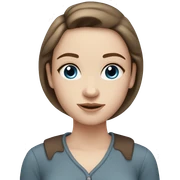 the pretty girl with pale skin, grey-blue eyes, cold brown straight hair, and round silver earrings  sticker