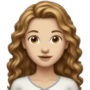 white girl with long wavy brown hair sticker