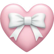 Pastel pink heart with white bow sticker