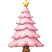 pastel pink christmas tree sticker