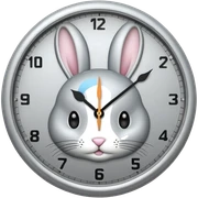 Silver bunny clock  sticker