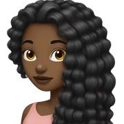 Black girl long black hair sticker