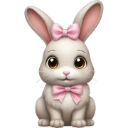 bunny with pale pink bow sticker