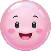 pastel pink one bubbles with happy sticker
