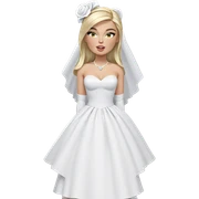 blonde bride in white dress sticker