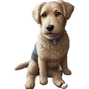 dog on wooden floor sticker