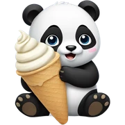 Panda eating ice cream sticker