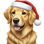 golden retriever with santa hat sticker