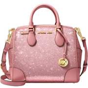 Realistic rose pink glitter michael kors satchel purse. sticker