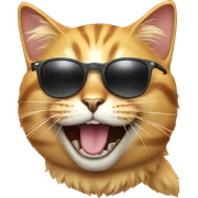 Cat with sunglasses laughing sticker