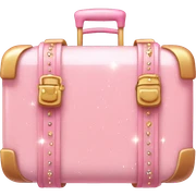 Pastel Pink Suitcase "A pastel pink suitcase with glowing edges, glittery details, and a magical trail of sparkles floating around it." sticker
