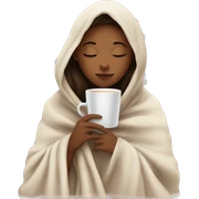 girl inside a blanket sipping coffee eyes closed sticker