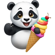 Panda eating ice cream sticker