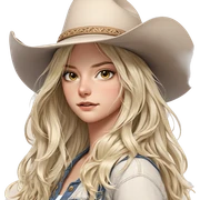 blonde girl in cowboy hat sticker
