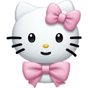 Hello kitty face with light pink bow sticker
