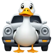 Duck in a car sticker