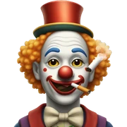 Clown smoking cigarette  sticker