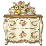 vintage rococo dainty floral dresser sticker