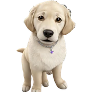 realistic dog wearing necklace sticker