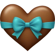 Brown heart with bow  sticker