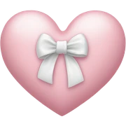 Pastel pink heart with white bow sticker