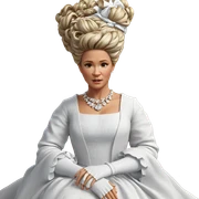 realistic girl in white dress sticker