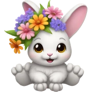 bunny holding flowers sticker