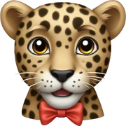 Leopard black bow sticker