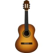 classical guitar with a bow  sticker