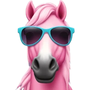 pink horse with sunglasses  sticker