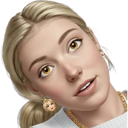 blonde girl portrait with jewelry sticker