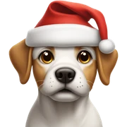 dog wearing santa hat sticker