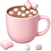 Light Pink mug of hot chocolate with marshmallows  sticker