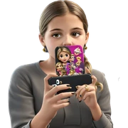 girl taking selfie with jewelry sticker
