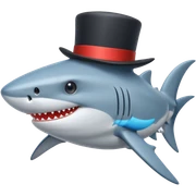 Shark with a top hat sticker