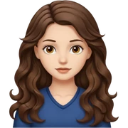 white girl brunette long wavy hair brown eyes  sticker