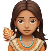 Indian girl covered in sea shells sticker