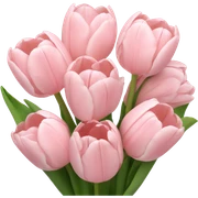 pastel pink tulip flower bouquet sticker