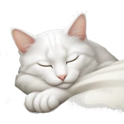White cat sleeping  sticker