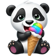 Panda eating ice cream sticker