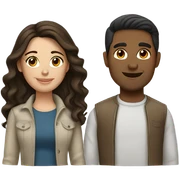 Brunette couple sticker
