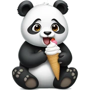 Panda eating ice cream sticker