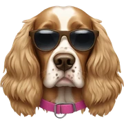 Cockerspaniel wearing sunglasses sticker