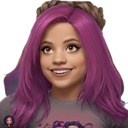 smiling girl with pink hair sticker