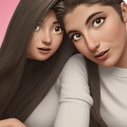 girls with long hair sticker