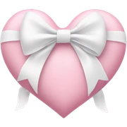 Pastel pink heart with white bow sticker