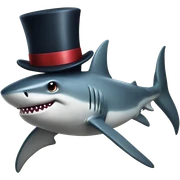 Shark with a top hat sticker