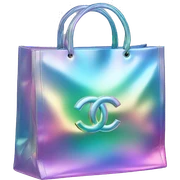 Iridescent Christmas Chanel shopping bag sticker