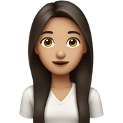 Girl with dark brown long hair and brown eyes sticker