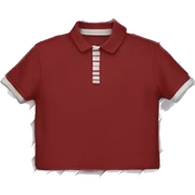  striped polo shirt dark red sticker
